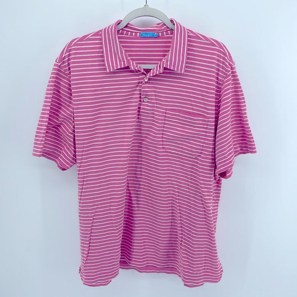 J. McLaughlin pima cotton striped short sleeve polo shirt sz XL